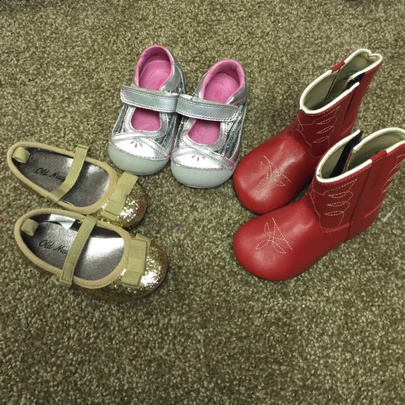 Stride Rite Other - Lot of 3 pairs Mary Janes toddler cowgirl boots