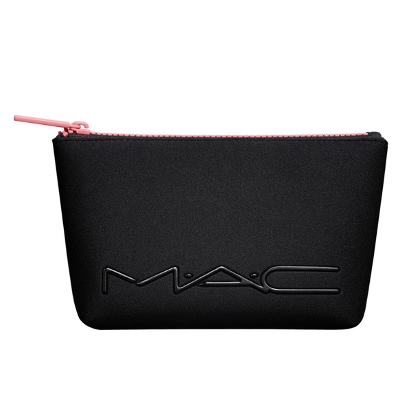Mac Cosmetics Black Neoprene Coral Zipper Mac Cosmetics Black Neoprene Coral Zipper
