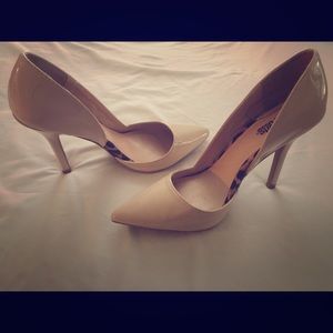 Nude patten heels
