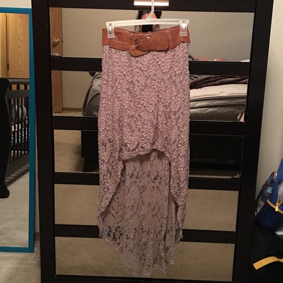Tan skirt with built in belt