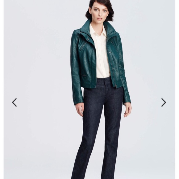 SOLD: Ann Taylor Faux Leather Zip Jacket - Picture 2 of 3