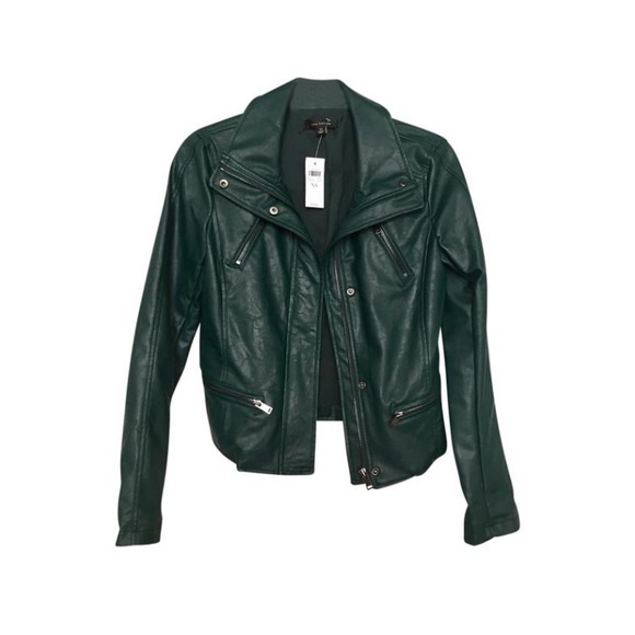 SOLD: Ann Taylor Faux Leather Zip Jacket - Picture 1 of 3