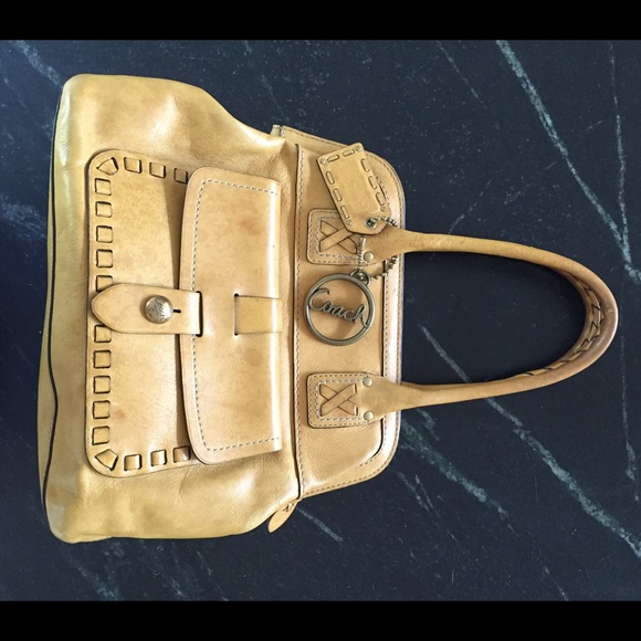 Coach yellow leather bag!!!