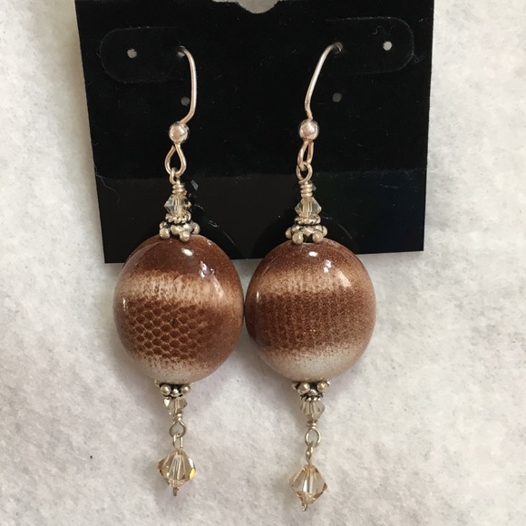 Python Print SWAROVSKI CRYSTAL & .925 Earrings NWT