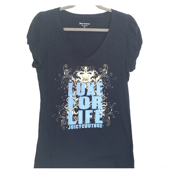 Juicy v neck t shirt with pleated shoulder - Picture 1 of 4