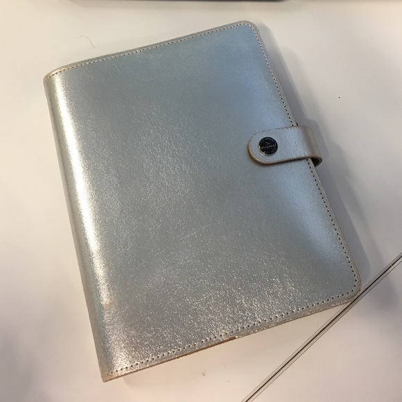 Silver Metallic Filofax A5