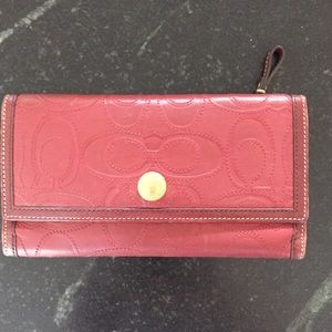 Coach Red Leather Wallet!