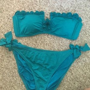 Two piece Betsy Johnson bandeau bikini