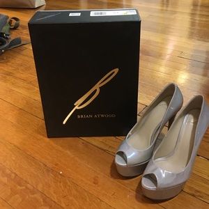B Brian Atwood peep toe heels with box!
