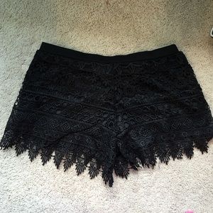 Black lace shorts