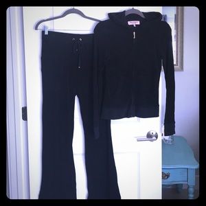 Juicy black track suit with gold hardware