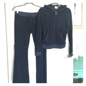 Juicy navy terry cloth track suit