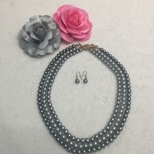 ❤️❤️Closet clearance ❤️❤️ grey faux pearl set