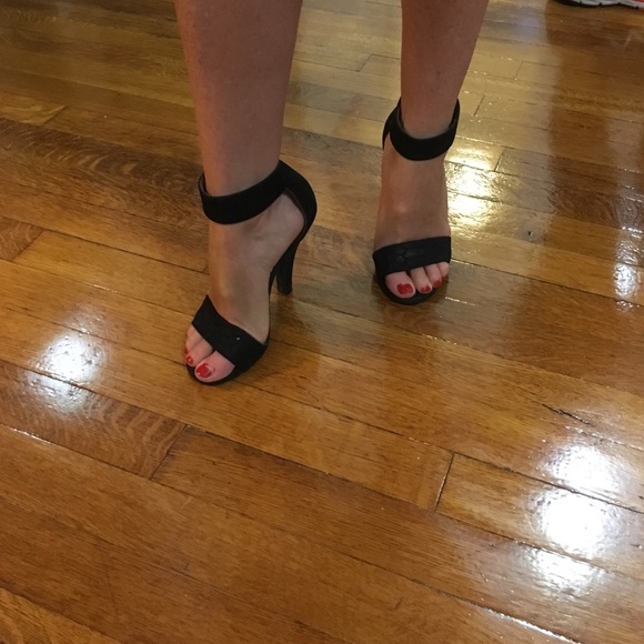 Jeffrey Campbell black strappy heel sandal