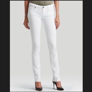 Paige Skyline Straight Jeans in White, size 27