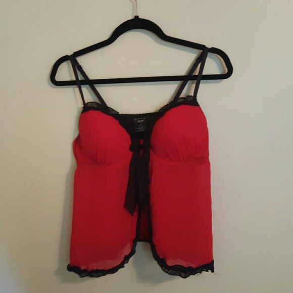 Apt.9 red and black lingerie top