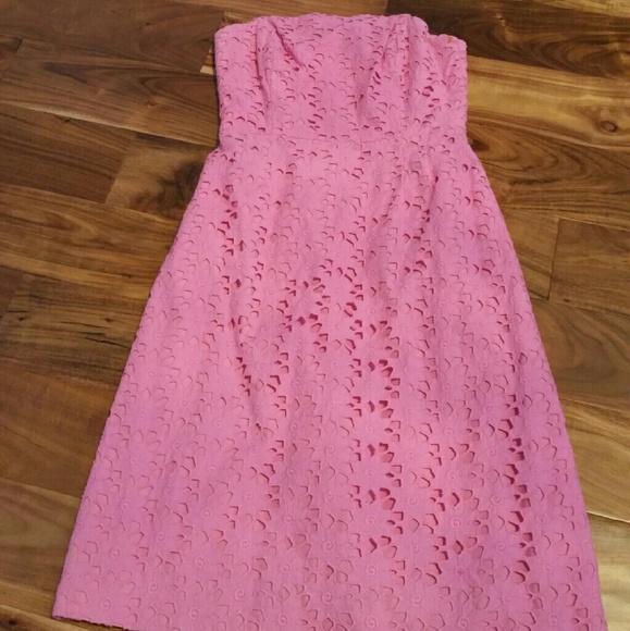 Lilly Pulitzer pink strapless floral dress