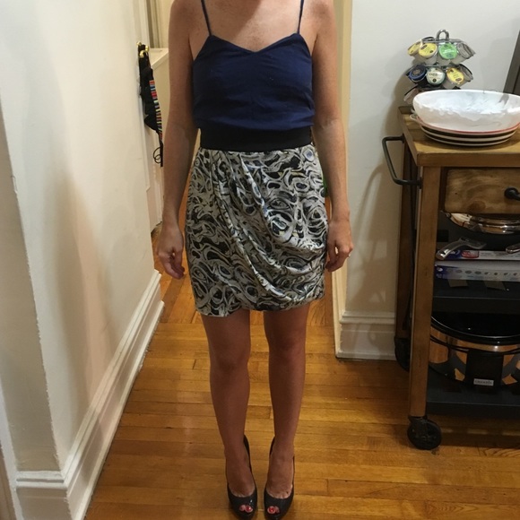 Catherine Malandrino silk mini skirt with ruching
