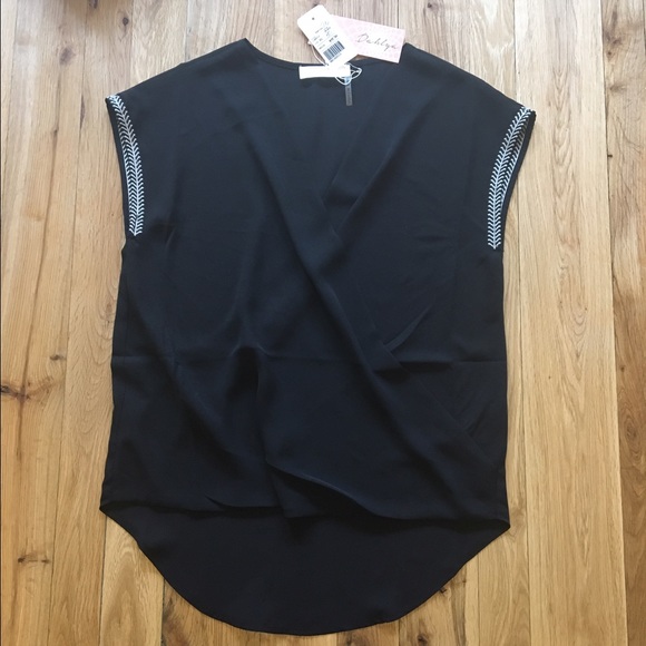 Draped V-neck blouse, XS