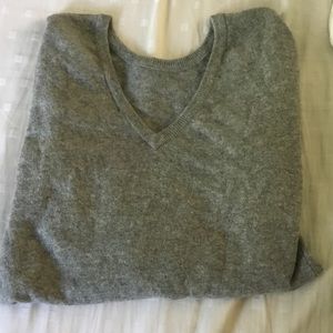 Grey Cashmere V-neck