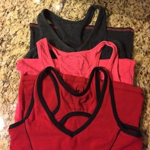 3 Green Apple Workout Tanks with Built In Bra
