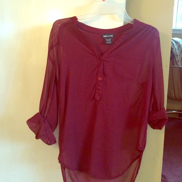 Sheer Maroon Blouse