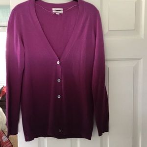 Charter Club Magenta Ombré V Neck Sweater