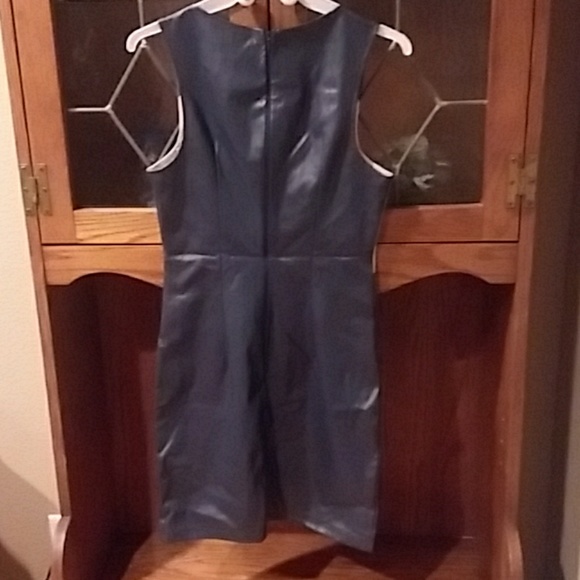 SALE 🎈Blue Vegan Suede & Leather Dress - Picture 2 of 6