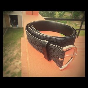 AUTHENTIC COACH SIGNATURE LARGE BLK LEATHER BELT