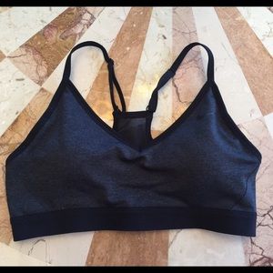 Nike pro sports bra gray black medium