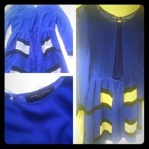 Open back color block dress