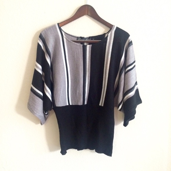 Brittany Black  Sweaters - Brittany Black Striped Fall Sweater