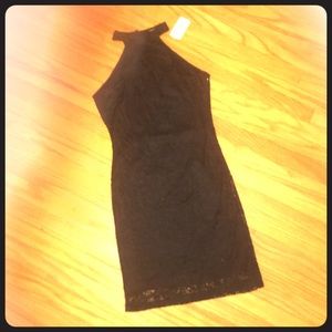 NWT Forever21 Black Highneck Lace Bodycon Dress M