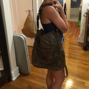 Juicy Couture brown leather tote bag