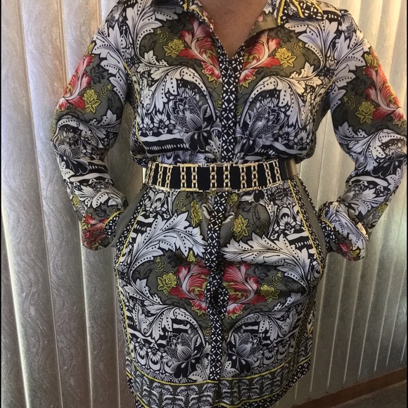 Color button up dress