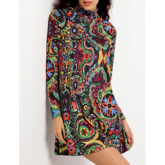🎉🚫SOLD🚫Multi Color Print Dress-Size S & M- NIP - Picture 4 of 4