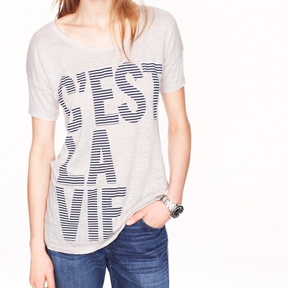 J. Crew Tops - C'est La Vie Linen Tee