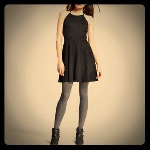 NWOT Mossimo Black Highneck Lace Skater Dress XS