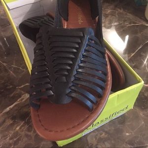 Woven Peep Toe Flats