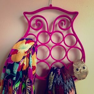 Hot Pink Owl Accessories Hanging Holder