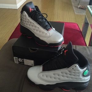 Youth Air Jordan 13s reflective silver