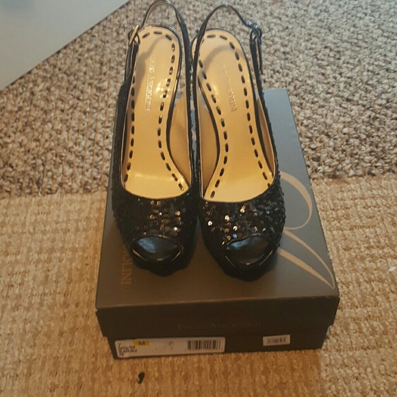 Reduced!! Enzo Angliolini Peep Toe Sequin Pumps - image 1