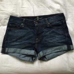 7 For All Mankind cuffed denim shorts