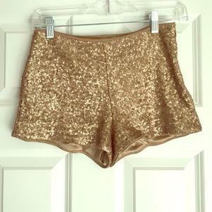 Gold Sequin shorts