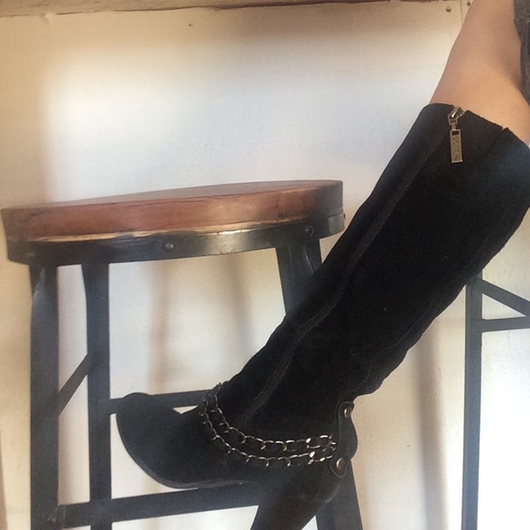 Black Suede Boots - Picture 2 of 4