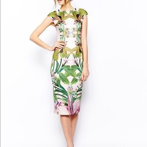 Ted Baker Pink Midi Dress Sheath NWOT Size 3