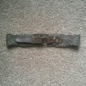 *Price Reduced* Anthropologie Beaded/Leather Belt
