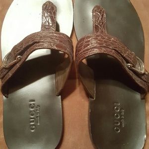 Mens Gucci crocodile Sandals