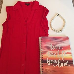 Express Red Sleeveless Blouse