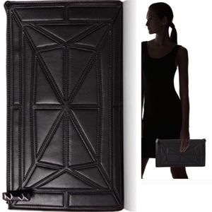 GWENYTH FAUX LEATHER PATCH WORK CLUTCH